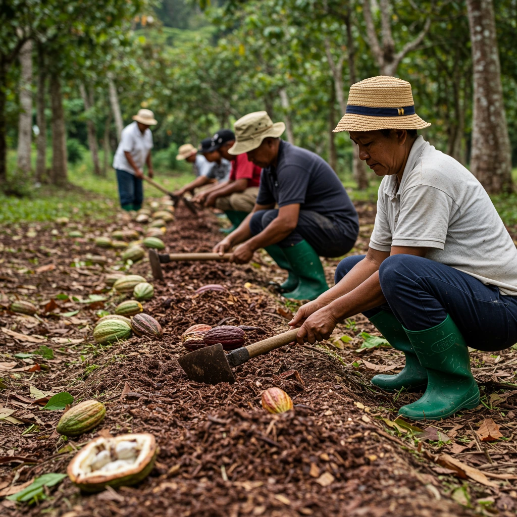 AGRICULTORES COSECHANDO CACAO_2